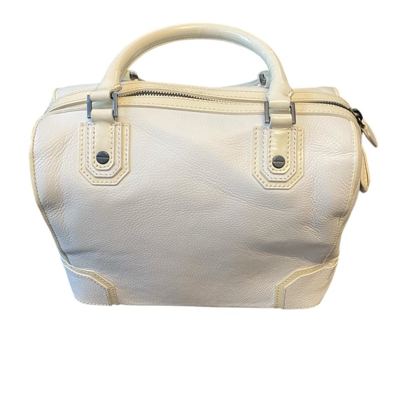 Alice + Olivia Pebbled Cow leather white crossbody satchel - Picture 1 of 13